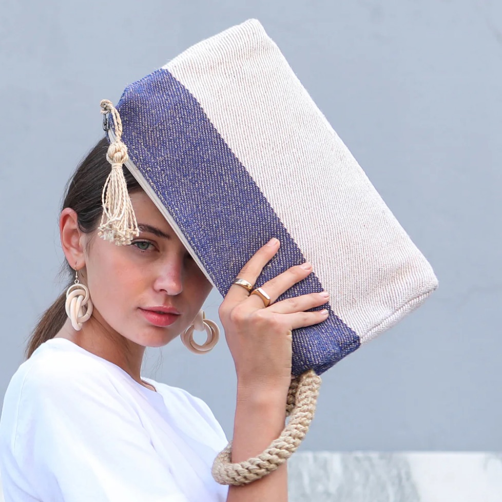 Korissa Block A Clutch - Blue